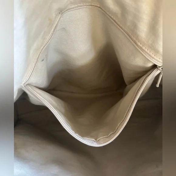 J. Crew Large Brown Leather Tote Bag Exterior Pockets Tan - Picture 12 of 14